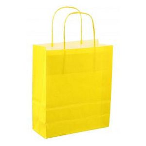 Sac à cordon en papier 18x08x22cm 50pcs jaune vif