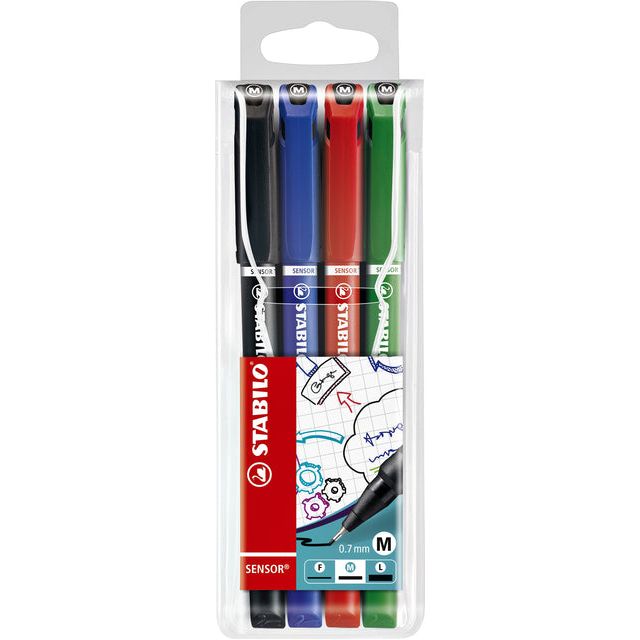 STABILO - Capteur Fineliner 187/4 M ASS 4ST | Blister un 4 pièces