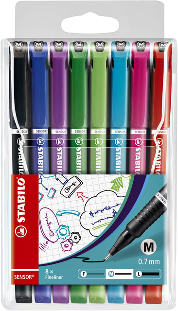 STABILO - Capteur Fineliner 187/8 M ASS 8ST | Blister un 8 pièces