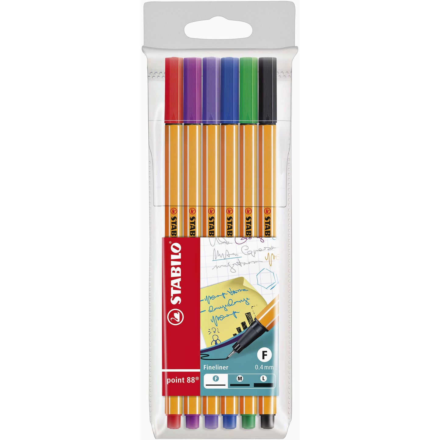 Stabilo -  Fineliner point 88/6 fijn assorti etui à 6 stuks