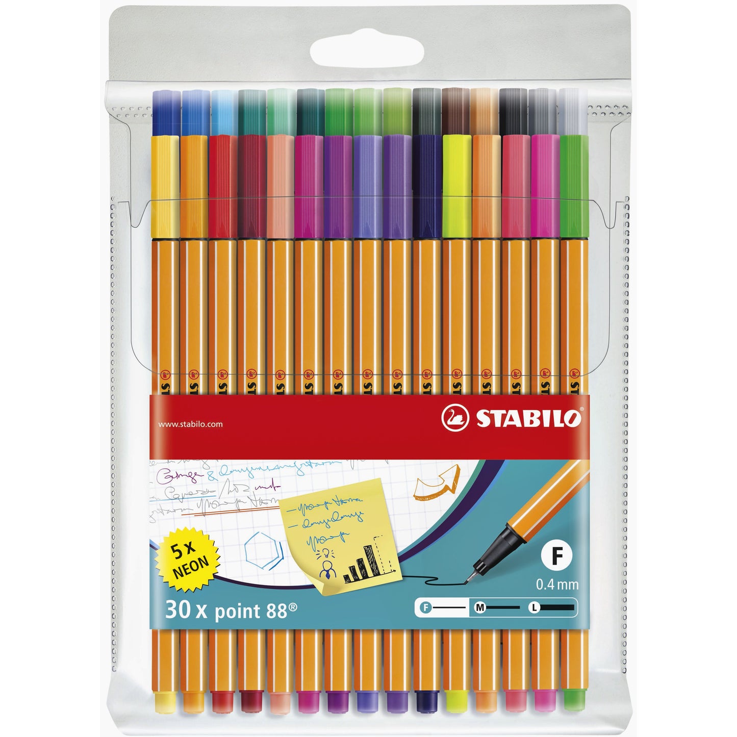 Stabilo -  Fineliner point 88/30 fijn assorti etui à 30 stuks
