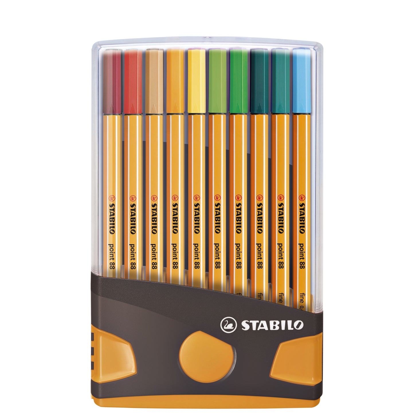 Stabilo -  point 88, fineliner 0.4 mm, ColorParade antraciet/oranje 20 kleuren