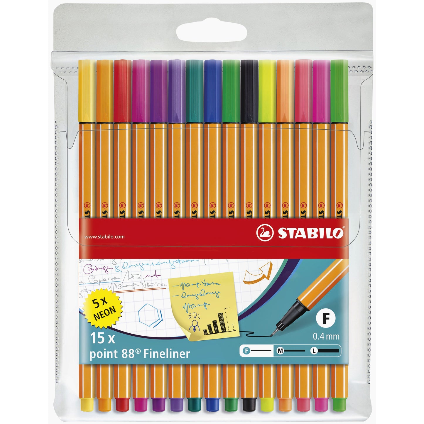 STABILO - Fineliner point 88/15 trousse fine assortie de 15 pièces