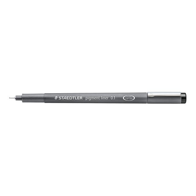 Staedtler - pigment liner fineliner, ronde punt, schrijfbreedte 0,1 mm, zwart