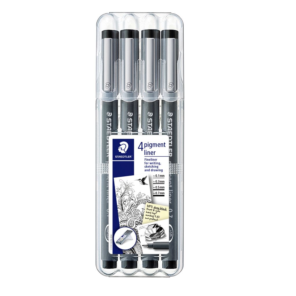 Staedtler - Fineliner Pigment 308 noir lot de 4 pièces