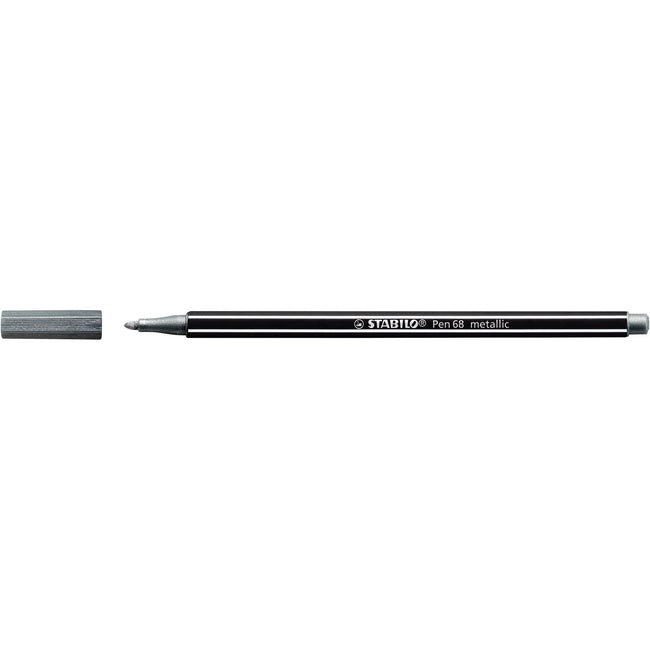 Stabilo -  Pen 68 metallic, premium viltstift, zilver, per stuk | 10 stuks