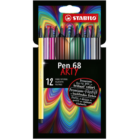 STABILO - Feutre 68/12 Arty moyen assorti étui de 12 pièces