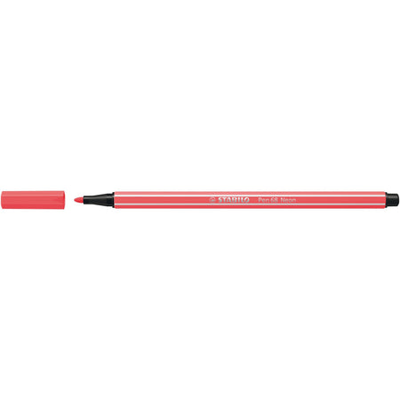 Stabilo - Feutre 68/040 rouge fluo moyen | 10 pièces