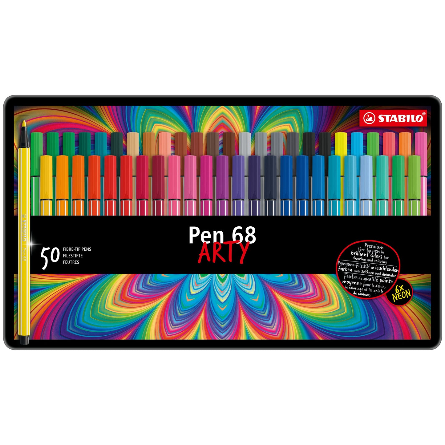 Stabilo -  Pen 68, premium viltstift, metalen etui met 50 stuks