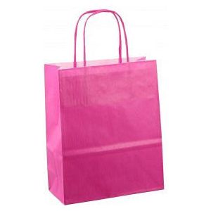 Sac à cordon en papier 18x08x22cm 50pcs fuchsia