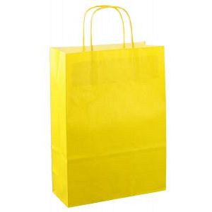 Sac à cordon en papier 22x10x31cm 50pcs jaune vif