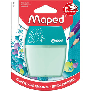 Maped -  potloodslijper Shaker, 2 gaats, geassorteerde kleuren, blister van 1 stuk