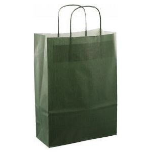 Sac à cordon en papier 22x10x31cm 50pcs vert foncé