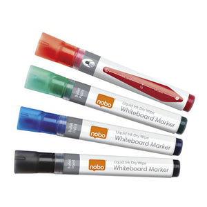 Nobo -  Liquid Ink Markers Droog Uitwisbaar Assorti (4)