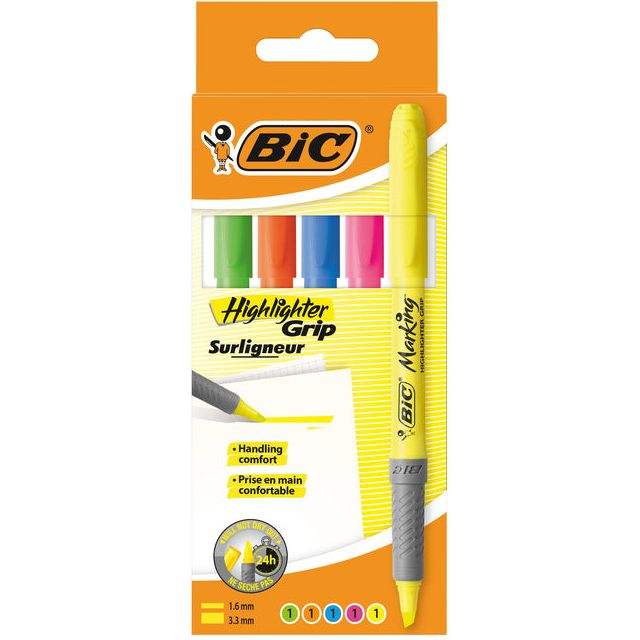 BIC - Marking Pen Bic Grip Assorti | Endui un 5 pièces