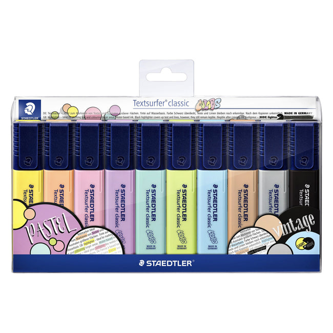 Staedtler - Resaltador 364 Textsurfer vintage y pastel set de 10 piezas surtidas