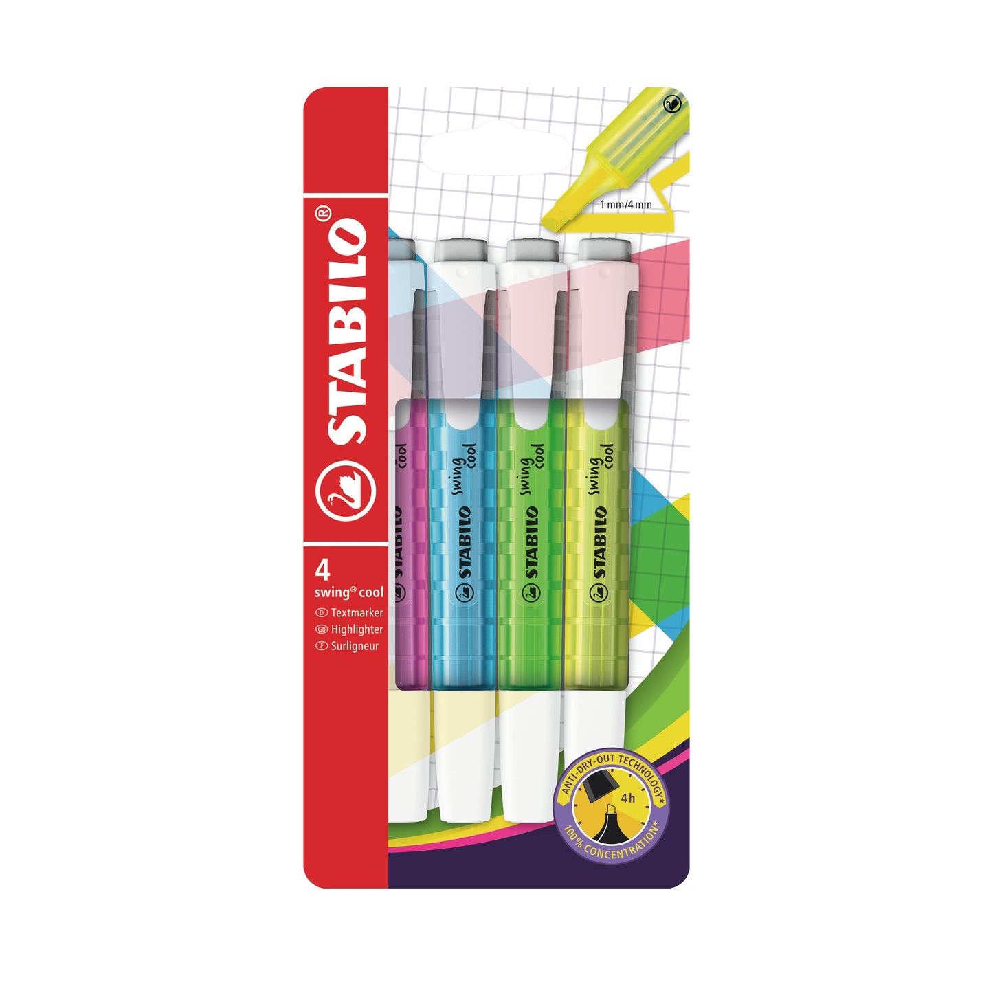 Stabilo -  Markeerstift swing cool 275/4 4st assorti | 5 stuks