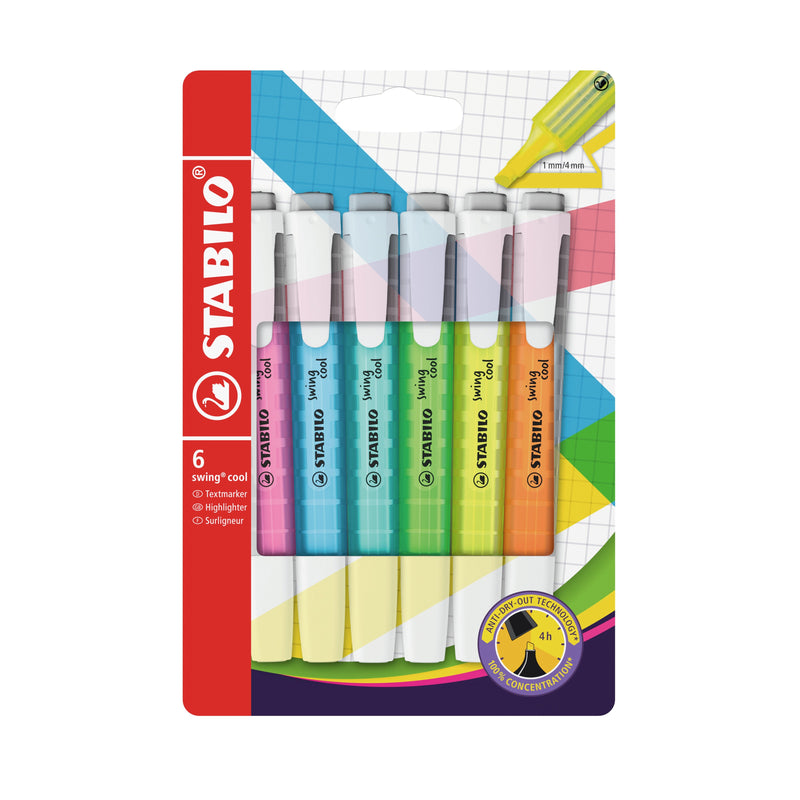 Stabilo - Highlighter Swing cool 275/6 assorted case of 6 pieces