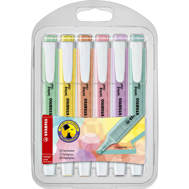 Stabilo - Highlighter Swing cool 275/6 pastel assorted case of 6 pieces