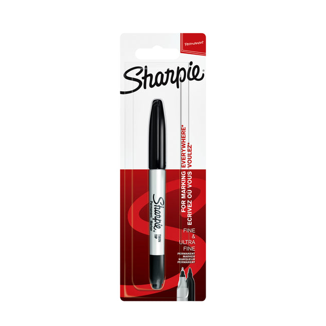 Sharpie -  Viltstift ie twin tip uf en f zwart
