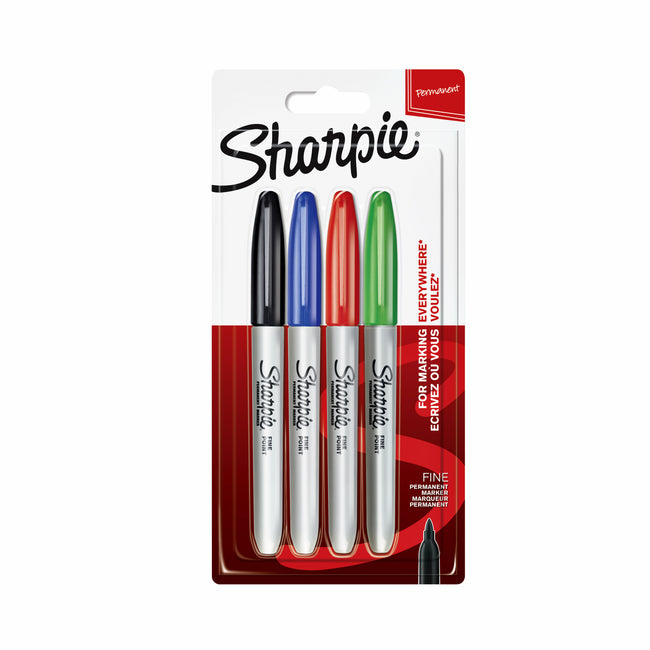 Sharpie -  Viltstift ie rond fine assorti blister à 4 stuks