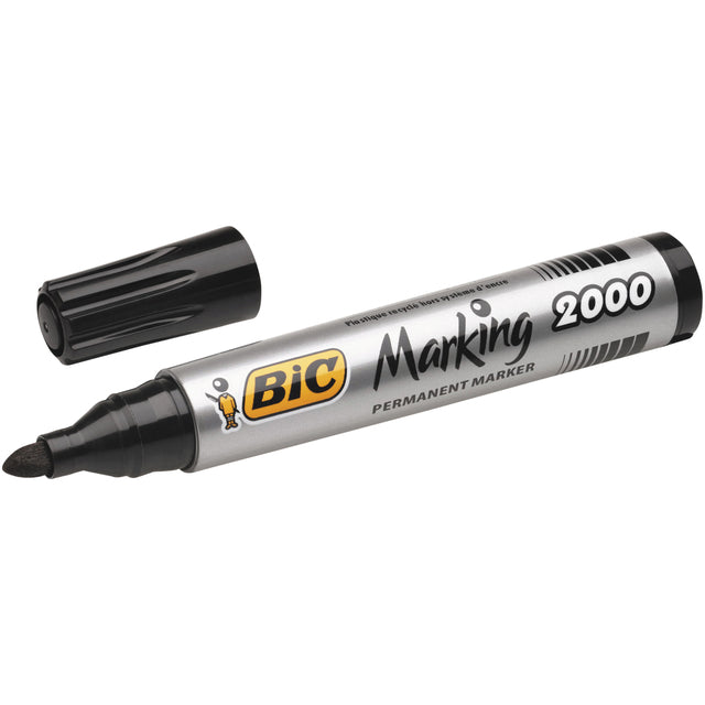 Bic - permanent marker 2000-2300 zwart, schrijfbreedte 1,7 mm, ronde punt