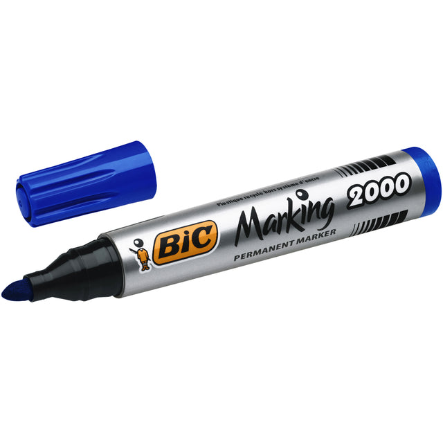 Bic - permanent marker 2000-2300 blauw, schrijfbreedte 1,7 mm, ronde punt