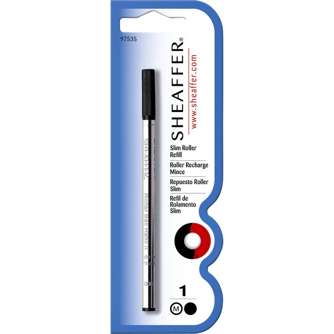 Sheaffer - Recharge pour stylo roller slim medium noir blister de 1 pièce | 6 pièces