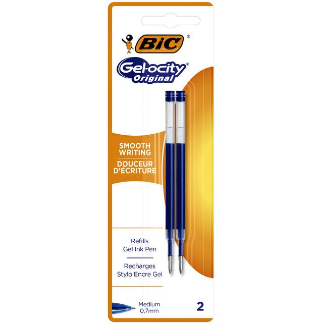 BIC - Gelsrips remplissant le BIC pour div gel stylos bleu | Blister un 2 pièces