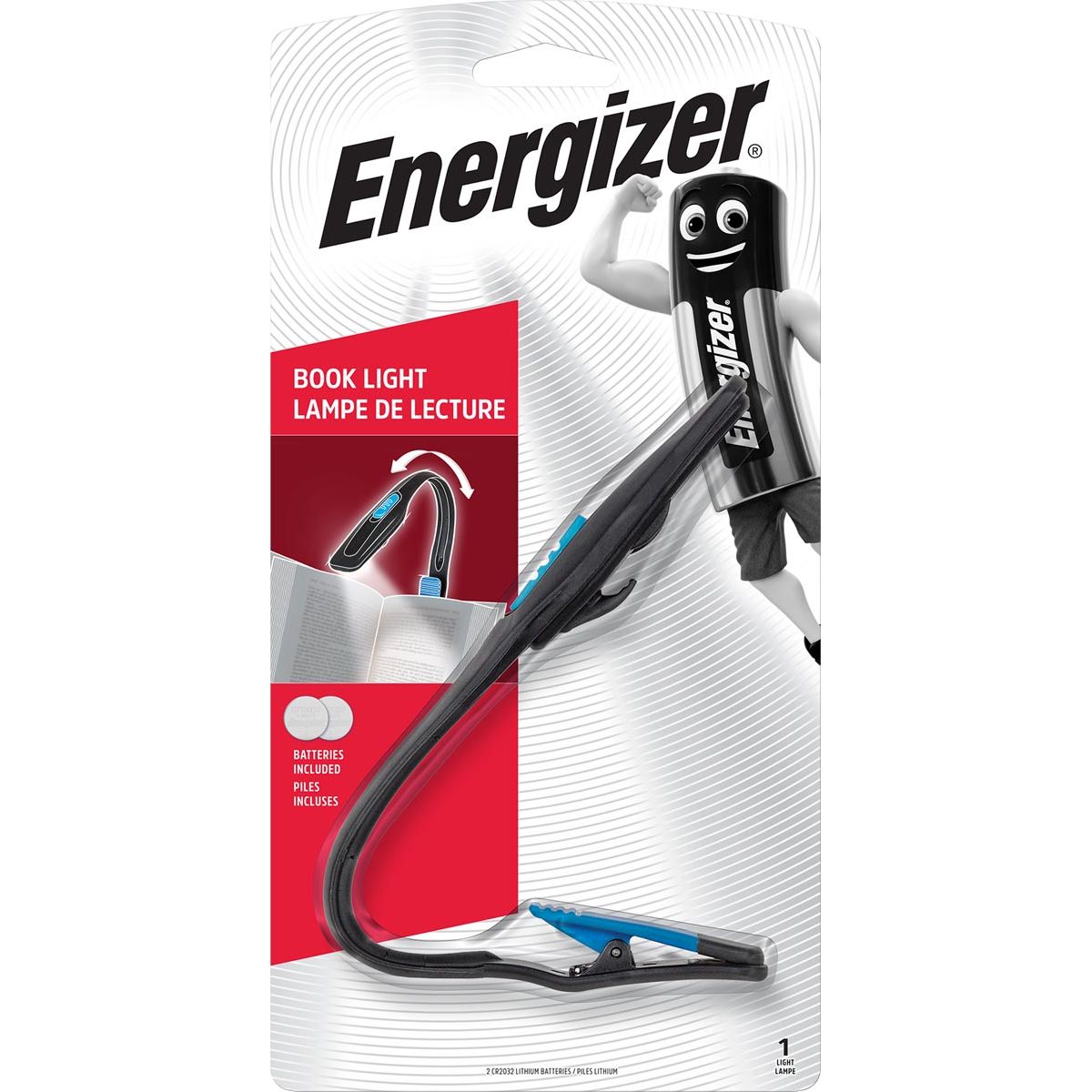 Energizer - Lampada da lettura Booklite, incluse 2 batterie CR2032, in blister