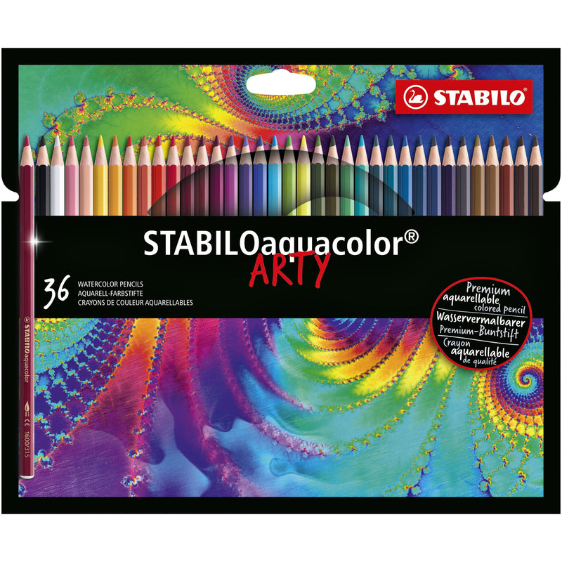 Stabilo -  aquacolor, premium aquarel kleurpotlood, ARTY etui met 36 kleuren