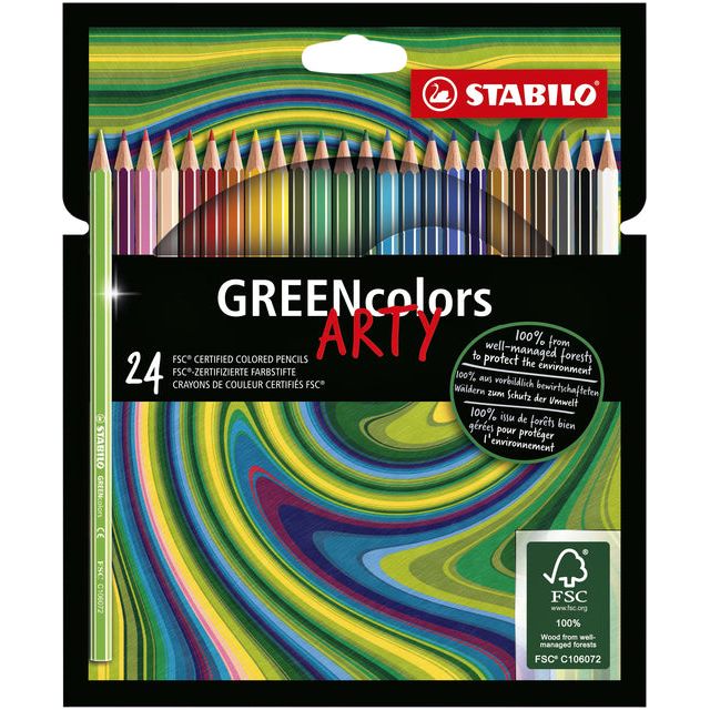 STABILO - CURN COLORÉ 6019 GREENCOLORS ARTY 24ST | Endui un 24 pièces