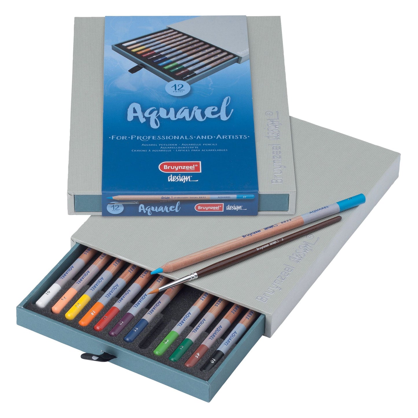 Bruynzeel -  Aquarelpotlood Design met luxe bewaardoos set à 12 kleuren