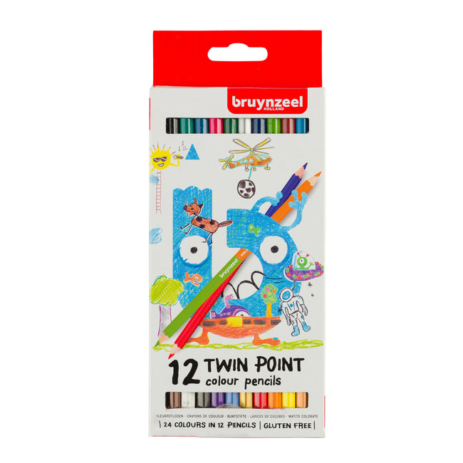 Bruynzeel -  Kleurpotlood  kids twin point 12 kleuren | 6 stuks