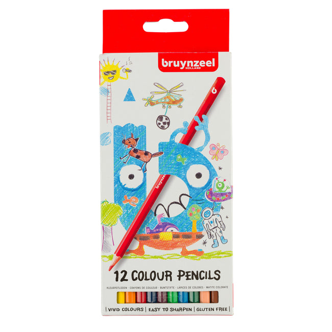Bruynzeel - Lápices de Colores Kids blister de 12 piezas surtidos | 12 piezas