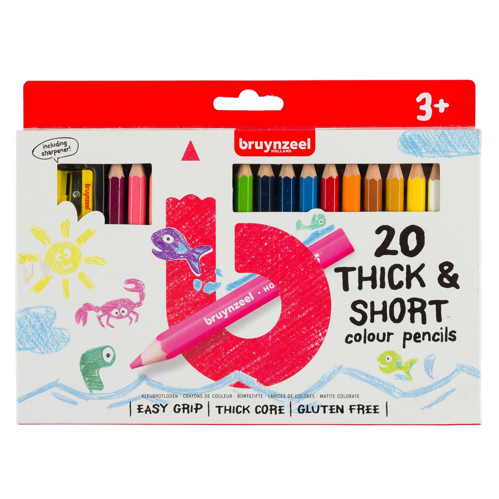 Bruynzeel - Matite colorate Kids Kortjakje blister da 20 pezzi assortiti | 6 pezzi