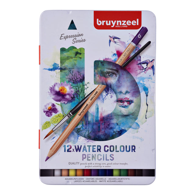 Bruynzeel - Kleurpotloden aquarel sion blik à 12 stuks assorti