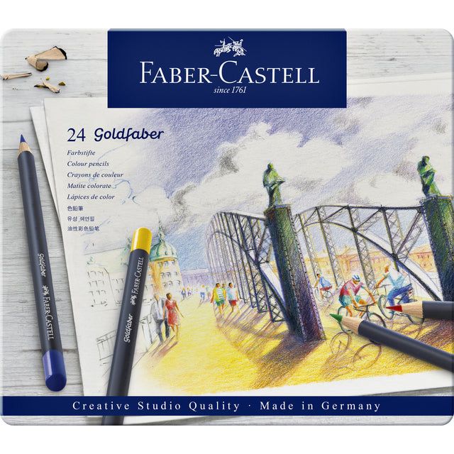 Faber Castell - Kleurpotloden Faber-Castell Goldfaber blik à 24 stuks assorti