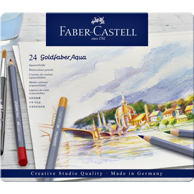 Faber Castell - Kleurpotloden Faber-Castell Goldfaber aquarel blik à 24 stuks assorti