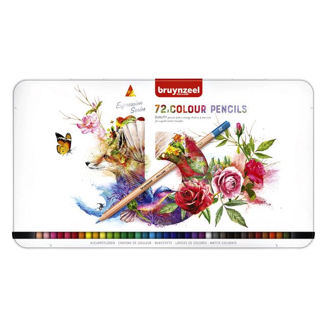 Bruynzeel - crayon coloré Bruynzeel Expression Couleur | Tin A 72 Piece | 4 pièces