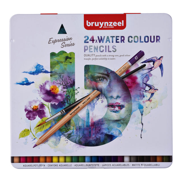 Bruynzeel - Colplod Bruynzeel Aquarel Expression ASS 24ST | Tin un 24 pièces | 6 morceaux