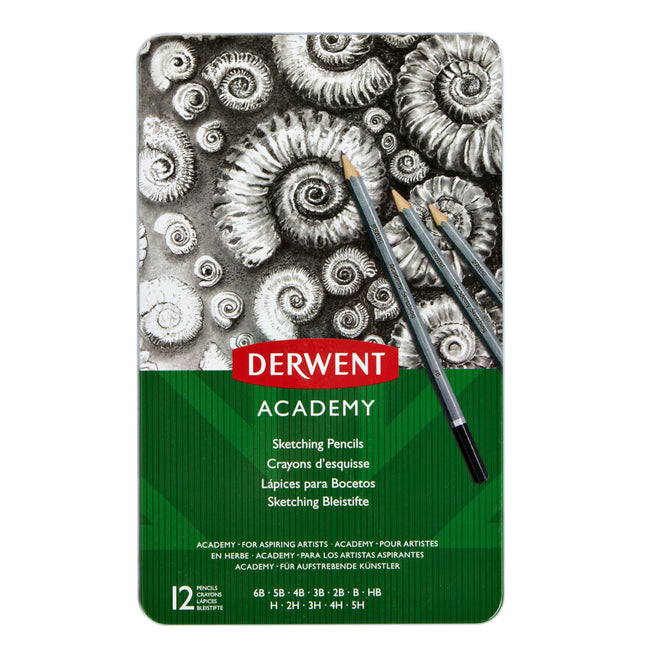 Derwent - Pencil Academy 6B5H boîte de dureté assortie de 12 pièces