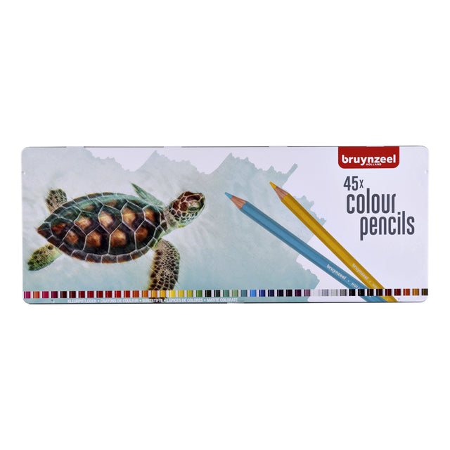 Bruynzeel - Turtle Bruynzeel au crayon de couleur | Tin A 45 Piece | 4 pièces