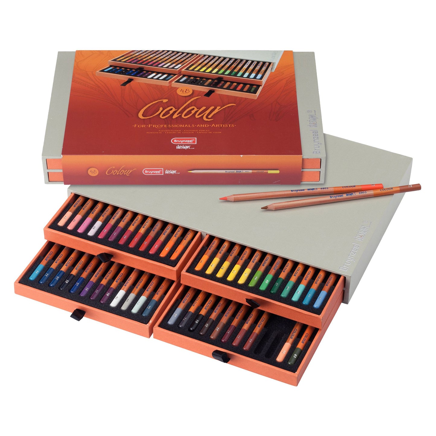 Bruynzeel - Crayons de couleur Boîte de couleur 48 pièces assorties | 2 pièces