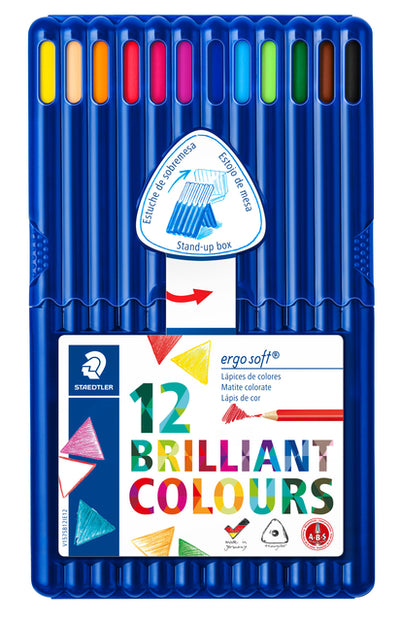 Staedtler - Lápices de colores Ergosoft triangular, 12 piezas surtidas
