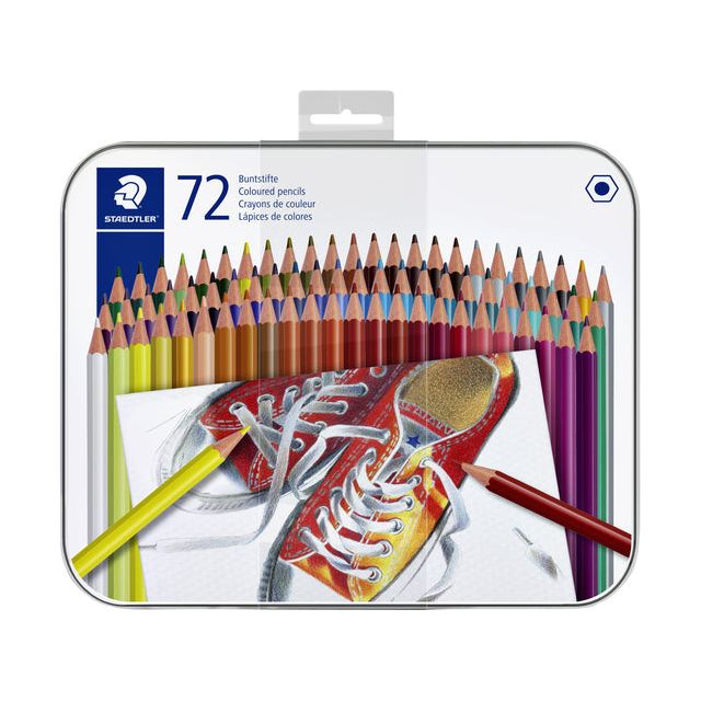 Staedtler - Crayons de couleur 175 6kant 72 St Ass | Tin A 72 Piece | 3 pièces