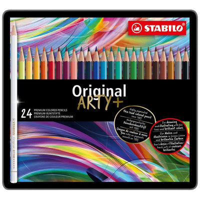 Stabilo -  Original, kleurpotlood, voor haarfijne lijnen, met elastische kern, metalen etui met 24 kleuren