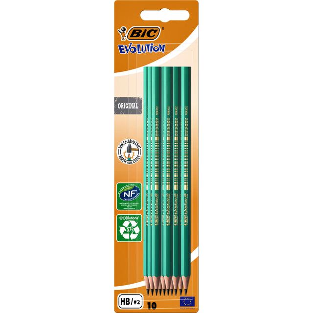 BIC Ecolutions - Crayon Evolution BIC Ecolutions 655 HB | Blister un 10 pièces | 25 pièces