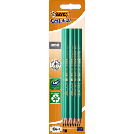 BIC - Matita Evolution ecolutions 655 esagonale HB blister da 10 pezzi