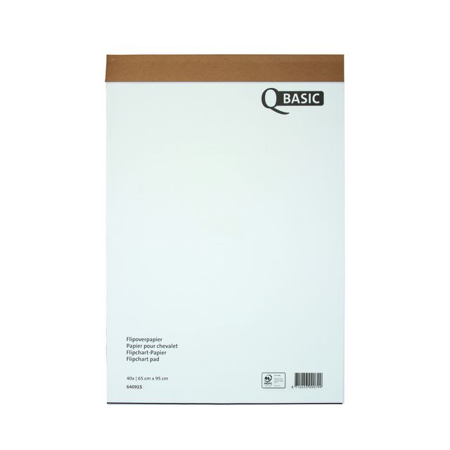 Qbasic -  Flipoverpap 65x95cm blanco/ruit 74gr | 5 stuks